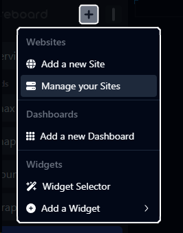 Manage your websites menu